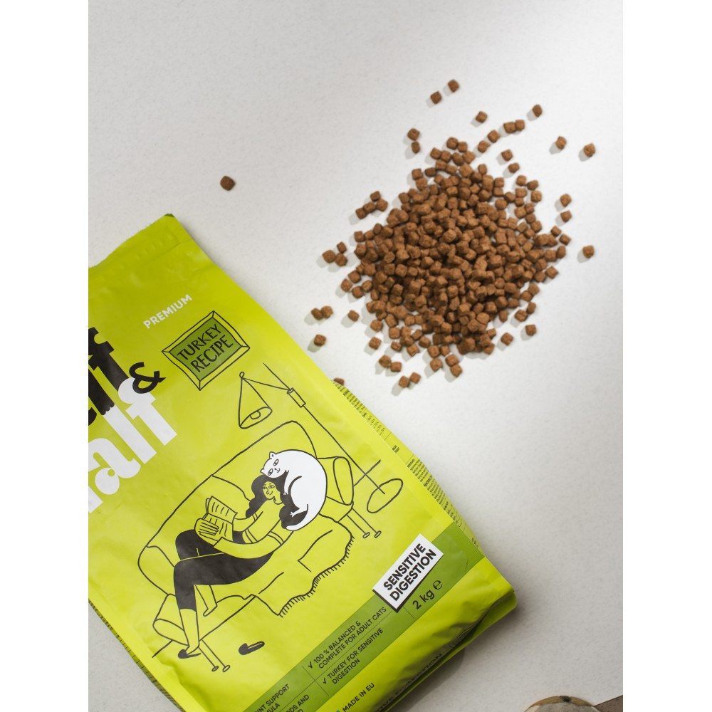 Сухой корм Half&Half для кошек с чувствительным пищеварением, с индейкой, 2 кг Винница - изображение 4