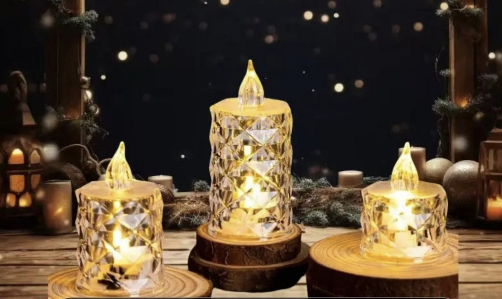 Набір LED свічок на батарейках  3 шт (0293) Сміла - фото 3