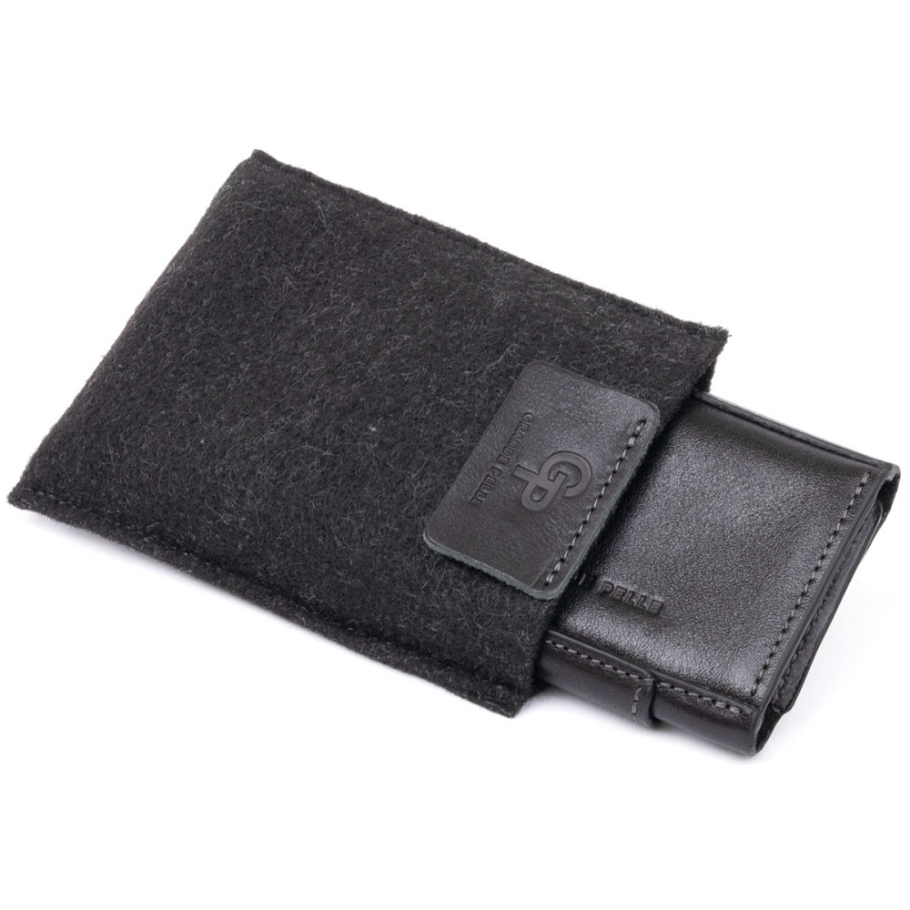 Визитница для карточек глянцевая из натуральной кожи GRANDE PELLE 11293 Черная Киев - изображение 5