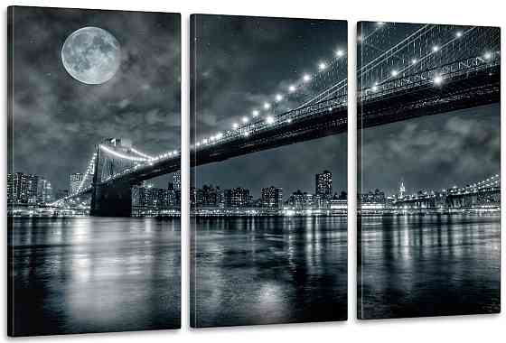 Модульная картина в гостиную / спальню   Місто вночі     ART-316_3A Киев