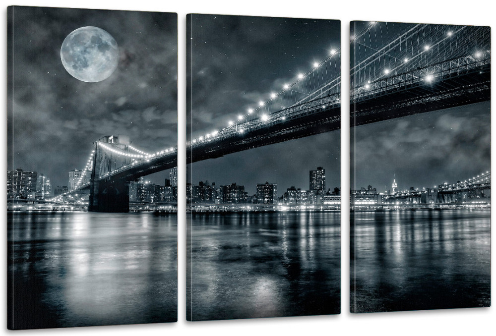 Модульная картина в гостиную / спальню   Місто вночі     ART-316_3A Киев - изображение 1