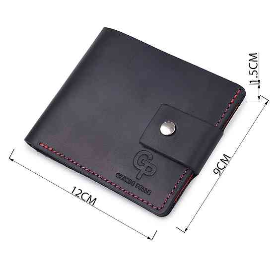 Кожаное матовое портмоне унисекс GRANDE PELLE 11542 Черный Киев