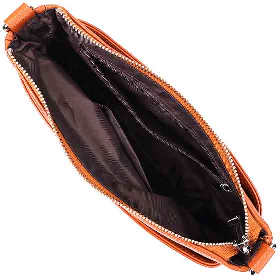 Жіноча сумка з натуральної шкіри з двома ремінцями Vintage 22929 Рудий Київ