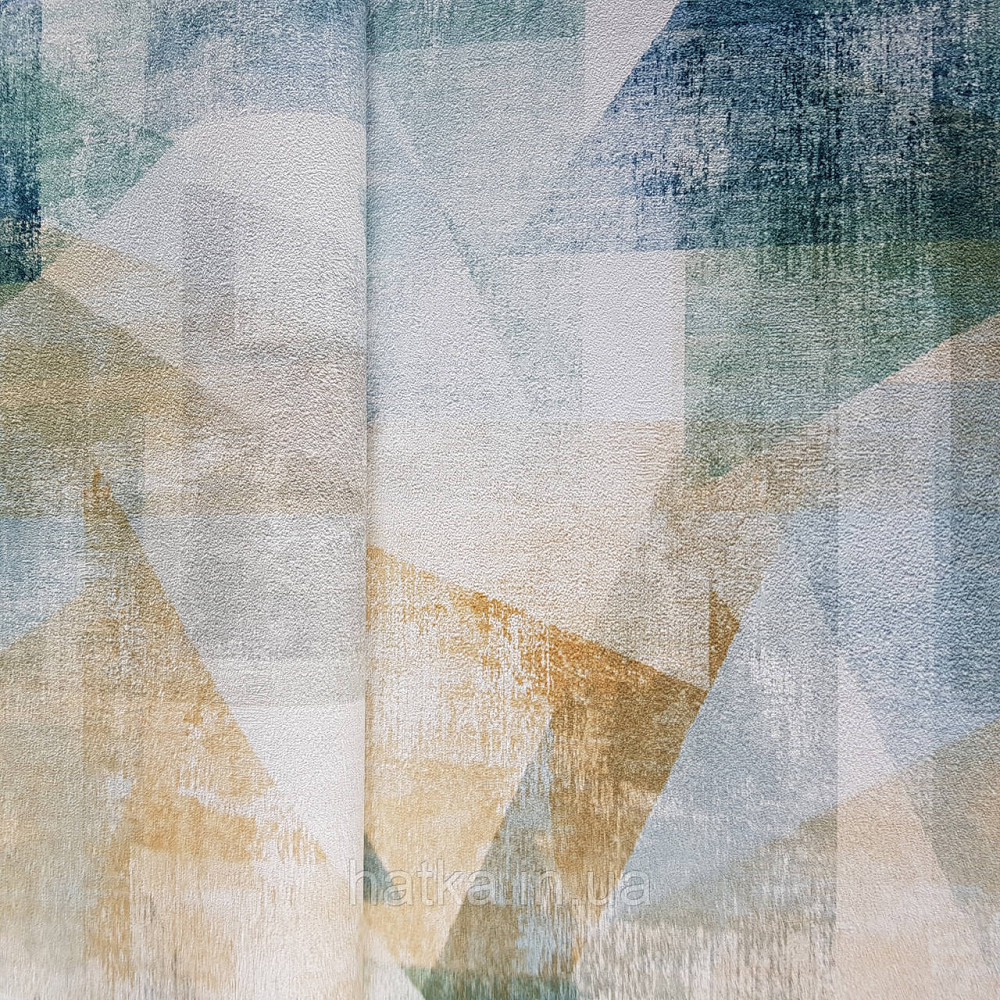 Шпалери вінілові на флізелін Rasch Linares 0.53х10 геометрія абстракція фігури сині жовті бірюза 617962 Київ - фото 2