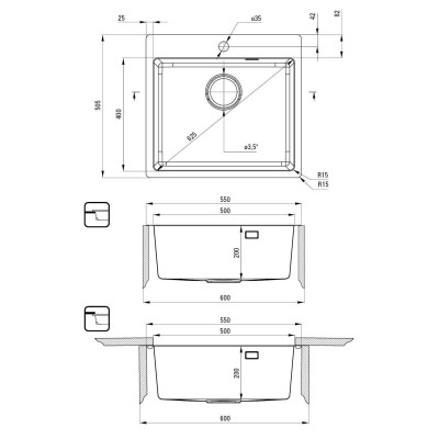 Мийка кухонна Deante Olfato (ZPO 010B) Вінниця - фото 2