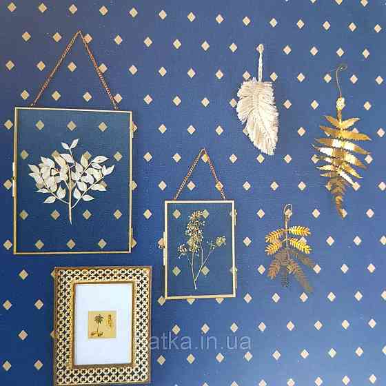 Шпалери вінілові на флізелін Caselio Mystery 0.53х10 м геометрія яскраві ромби золотисті на темно синьому Київ