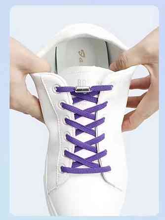 Шнурки еластичні без зав'язок з металевими застібками Фіолетовий Смела