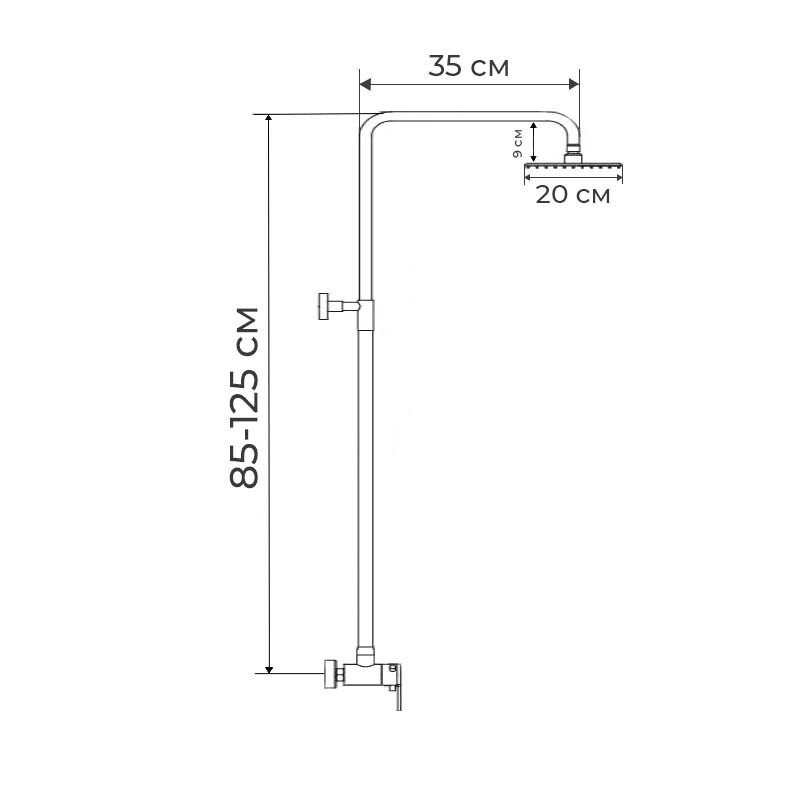 Душевая колонна со смесителем Mixxus EKA-003-J (из нерж. стали) (MI2823) Киев - изображение 3