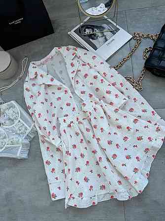 Женская принтованная пижама двойка из натурального муслина Молочный 3, 42/44 Одесса