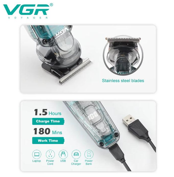 Триммер для бороди та вусів VGR V-949 Дніпро - фото 3