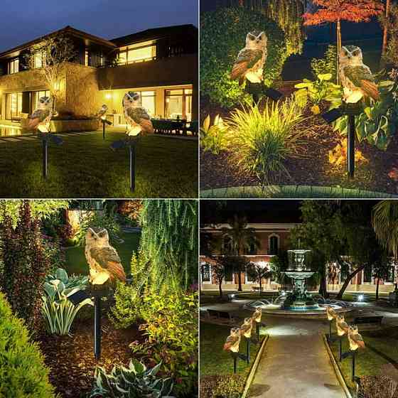 Садовий світильник на сонячній батареї 15,5см, "Сова", Коричневий / Газонний ліхтар / Вуличний ліхтар у вигляді сови Київ