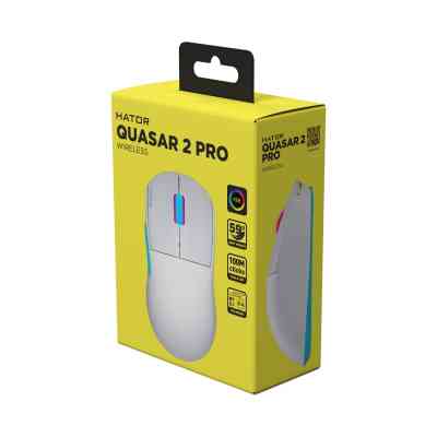 Мышка Hator Quasar 2 Pro Wireless/Bluetooth/USB White/Cyan (HTM561WC) Винница