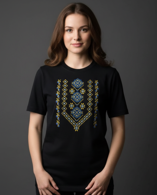 Жіноча футболка вишиванка з геометричним орнаментом. 5XL Київ - фото 1