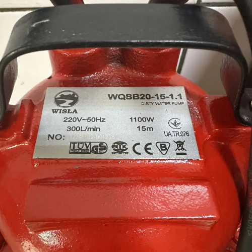 Насос фекальний 1,1кВт 10,5м 250л/хв WQSB 20-15 WISLA Житомир