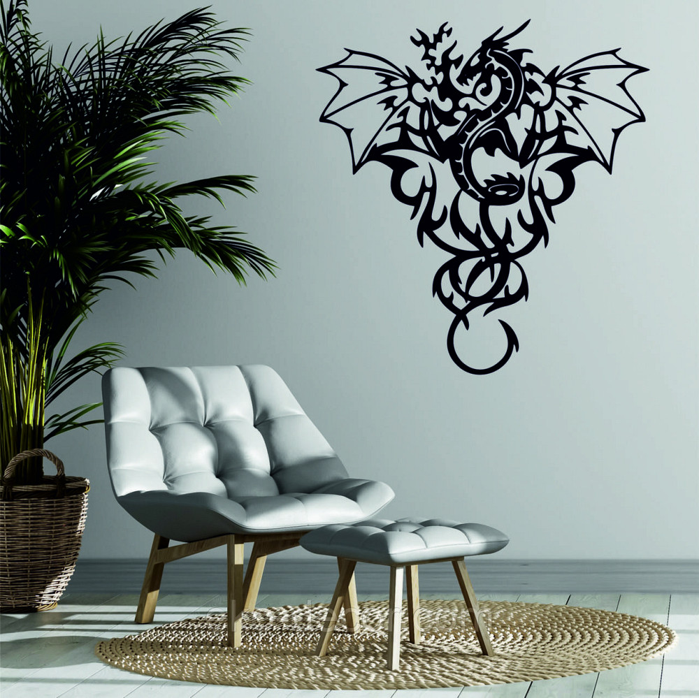 Декоративное настенное Панно «Дракон» Декор на стену 70*66 см, Черный Киев - изображение 1