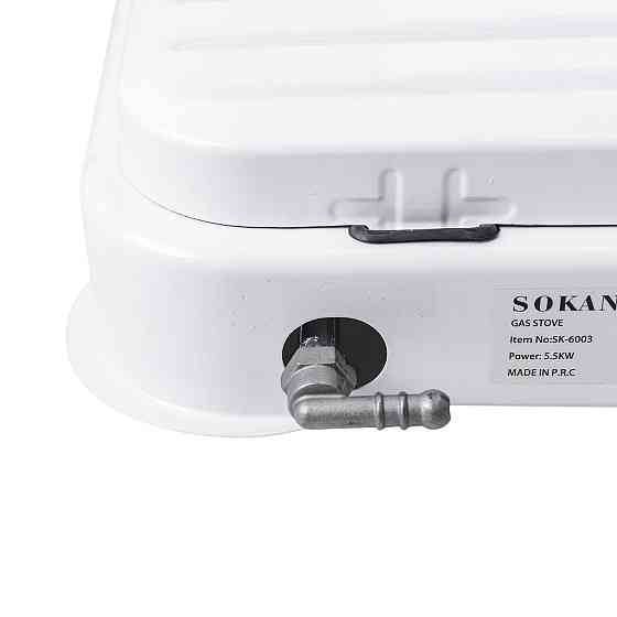 Настільна газова плита на 3 конфорки Sokany 5.5 кВт Біла Lugi SK-6003W Коломия
