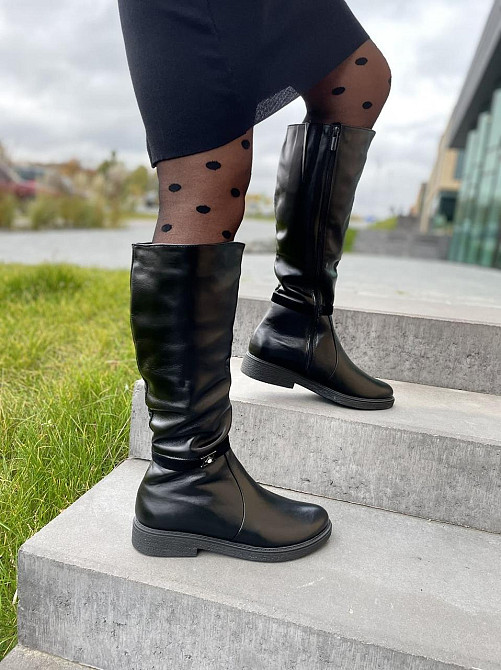 Чоботи жіночі ARLETT чорні натуральна шкіра зима 39см обхват 37см (1729) Коломыя - изображение 10