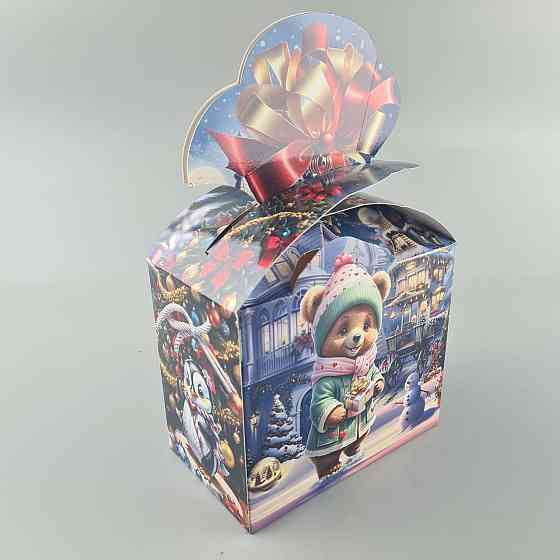 Новогодняя подарочная картонная упаковка для конфет (1000грм) №196 