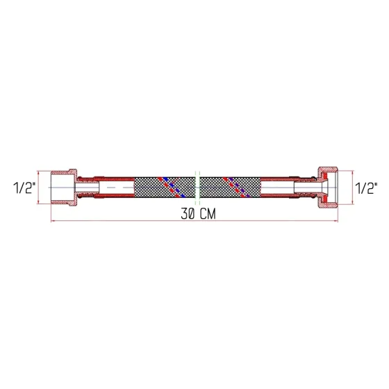 Гнучка підводка для води Thermo Alliance Forte ВН 30 см SF382W30 Київ