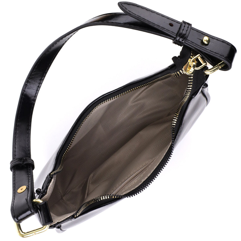 Лакова сумка на плече з екошкіри Vintage sale_15150 Чорний Київ - фото 5