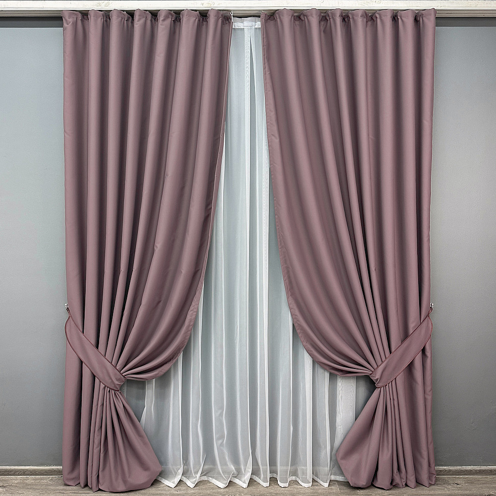 Комплект готовых штор VR-Textil Блэкаут Midnight № 1679ш Пудровый 200х270 см 2 шт (32-300) Киев - изображение 2