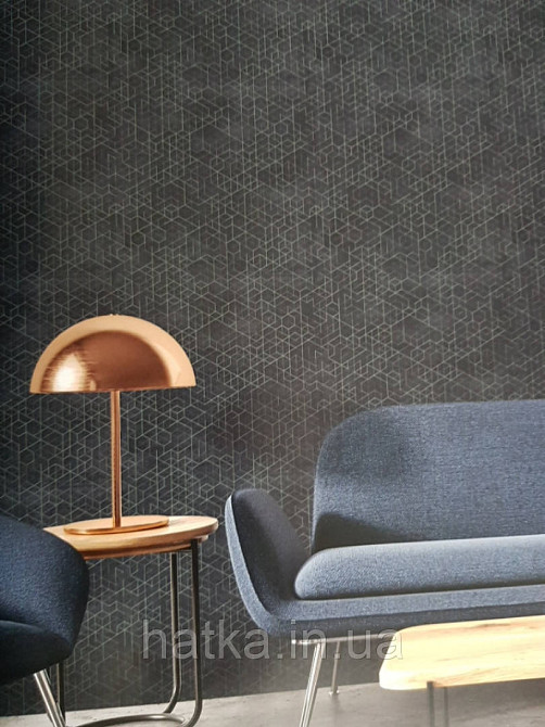 Шпалери флізелінові Decoprint Essentials EE22552 геометричні фігури, трикутники смуги ромби сині Київ - фото 1