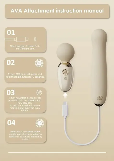 Аксесуар пульсатор Zalo – AVA Attachment Ivory White для смарт-вібромасажера Zalo – AVA Львів - фото 3