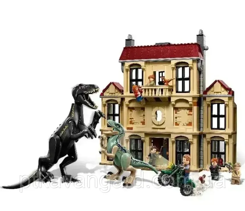 Конструктор блоковий динозаври напад Індораптора в маєток Локвуд 1019 деталей 7539 Хмельницький - фото 5