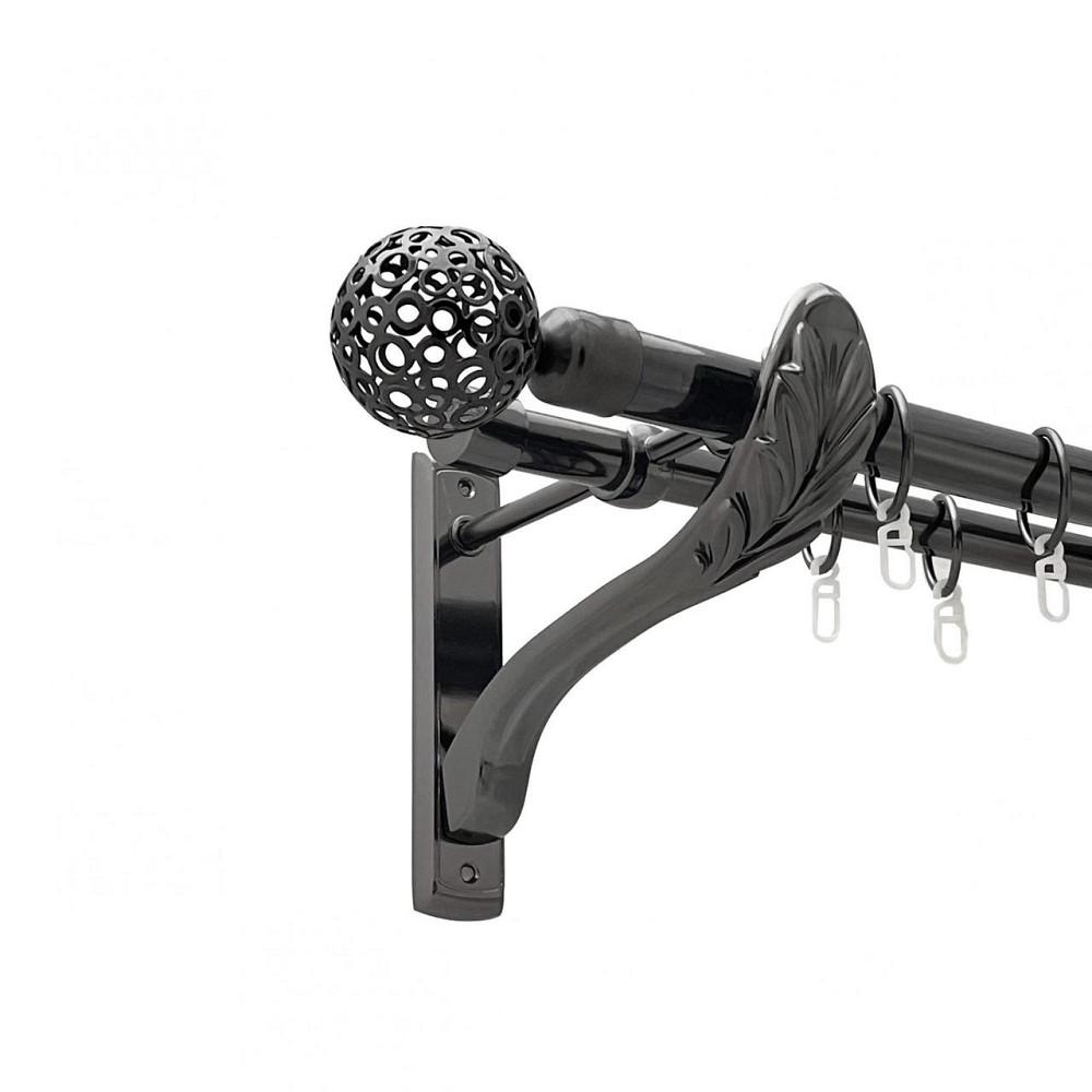 Карниз Orvit Савона металевий дворядний ретро гладка труба кільце металеве Онікс 25\19 мм 300 см (00-00021518) Львів - фото 1