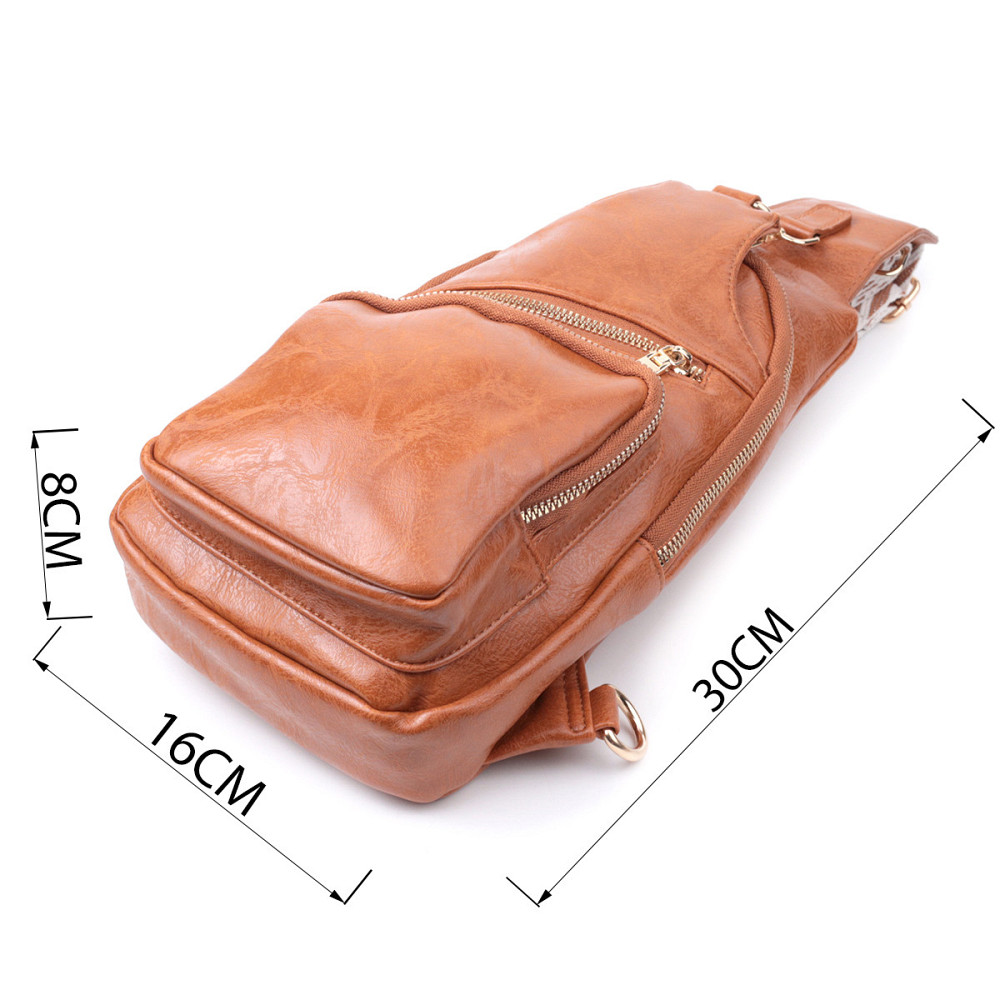 Стильна жіноча слінг сумка через плече з екошкіри Vintage 22751 Рудий Київ - фото 3