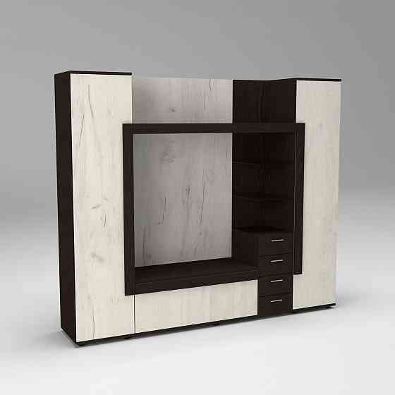 Стенка в гостиную под ТВ Exo-1, Дуб Крафт Белый/Венге Магия, 2160х420х1850 Львов