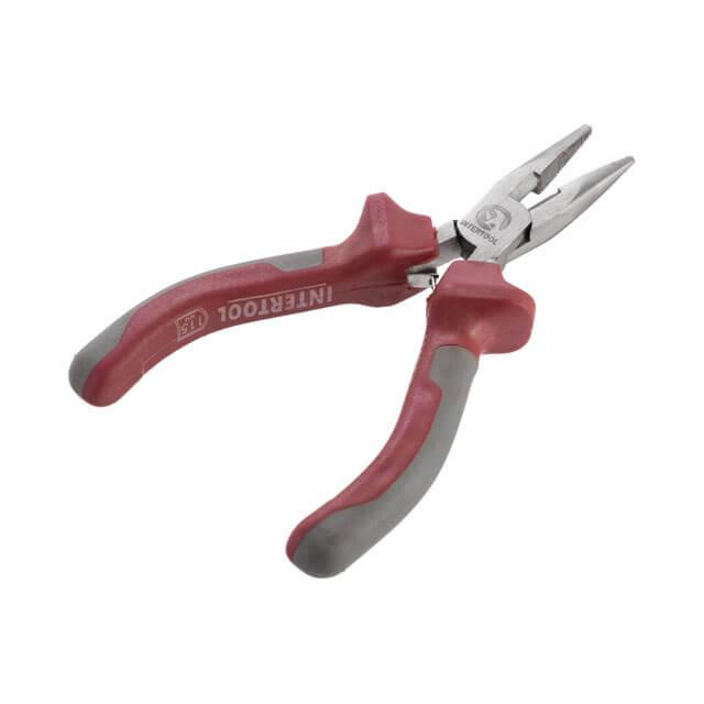 Довгогубці прямі 115 мм, прецизійні, комбіновані рукоятки INTERTOOL NT-0102 Київ - фото 2
