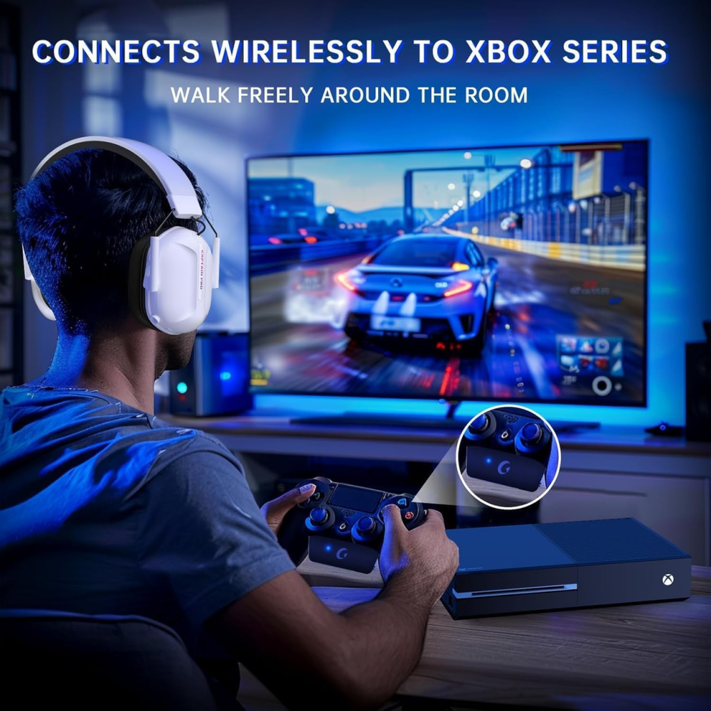 Бездротова ігрова гарнітура RYR Captain 560 White: Xbox, PS5, PC | Bluetooth 5.3 | 60 год роботи | 3D звук та Hi-Fi мікрофон Київ - фото 10