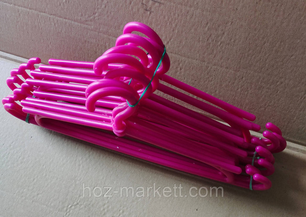 Вешалки плечики тремпель пластиковый с поворотным крючком цветной 40 см 10 шт уп Харьков - изображение 8