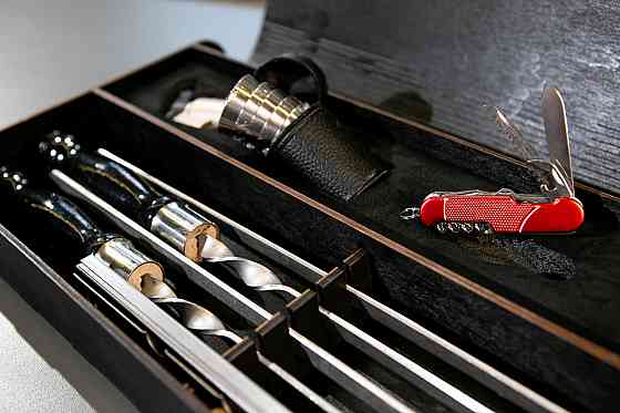 Шампури подарункові набір бокс для пікніка гриля та барбекю Оригінальні Віп подарунки на день народження татові, хлопцю, Тернопіль