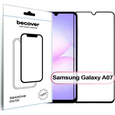 Стекло защитное BeCover Samsung Galaxy A07 SM-A075 Black (713731) Винница