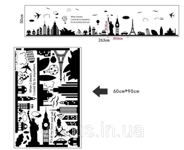 Наклейка самоклеющаяся на стену Чудеса света Киев - изображение 4