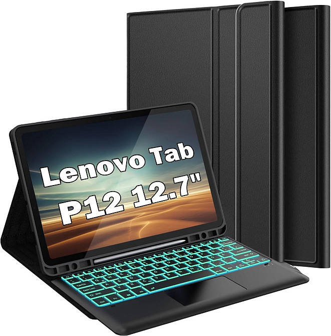 Чохол-клавіатура з підсвічуванням та тачпадом для планшета Lenovo Tab P12 12,7 дюймів 2023 Дніпро - фото 1
