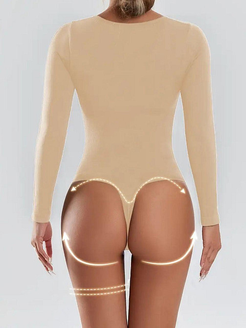 Утягивающее боди с длинным рукавом М бежевый Киев - изображение 6