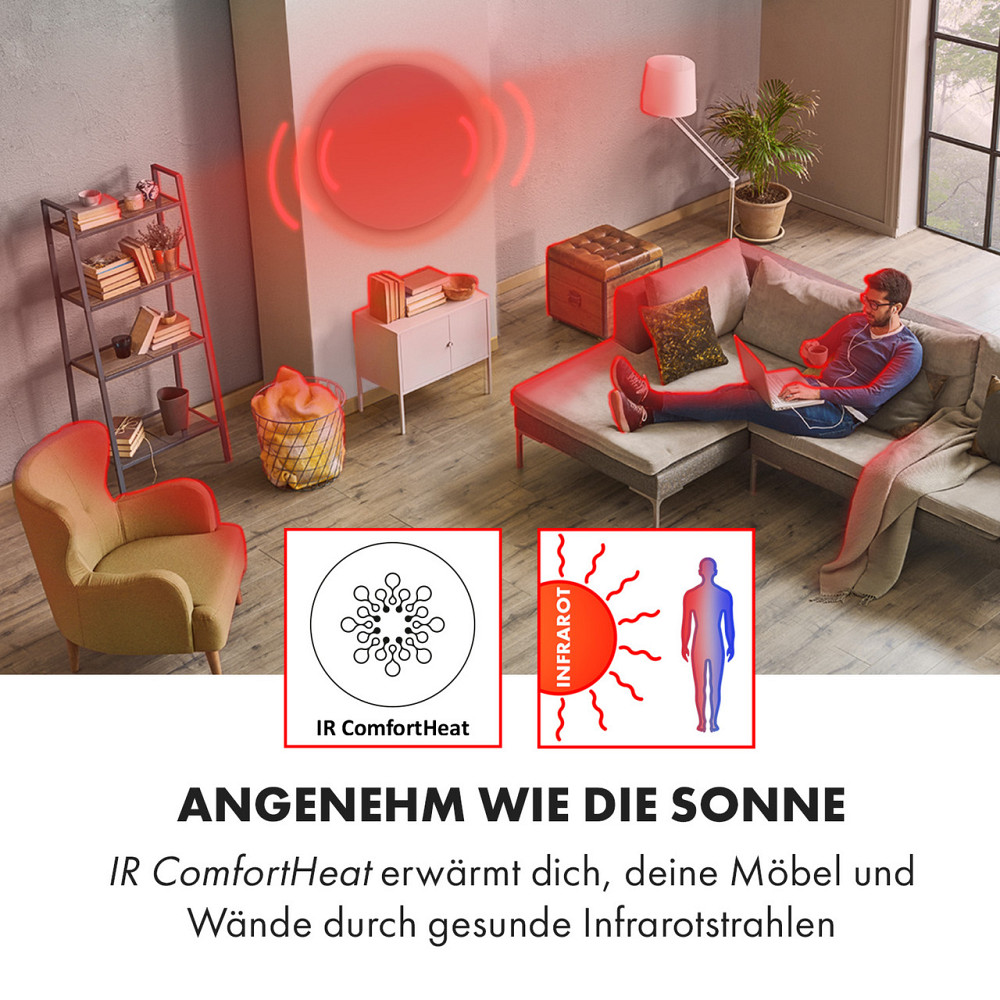 Инфракрасный обогреватель Marvel Mirror 300 Вт с недельным таймером IP54 зеркало круглое (Германия, читать Ровно - изображение 2