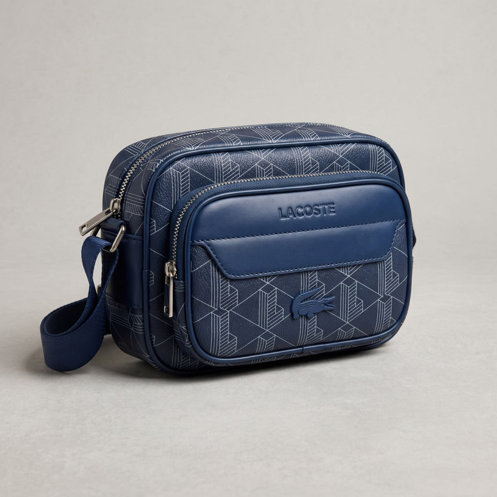 Мужская брендовая сумка, борсетка на плечо Лакоста, Lacoste (3650) blue Киев - изображение 1