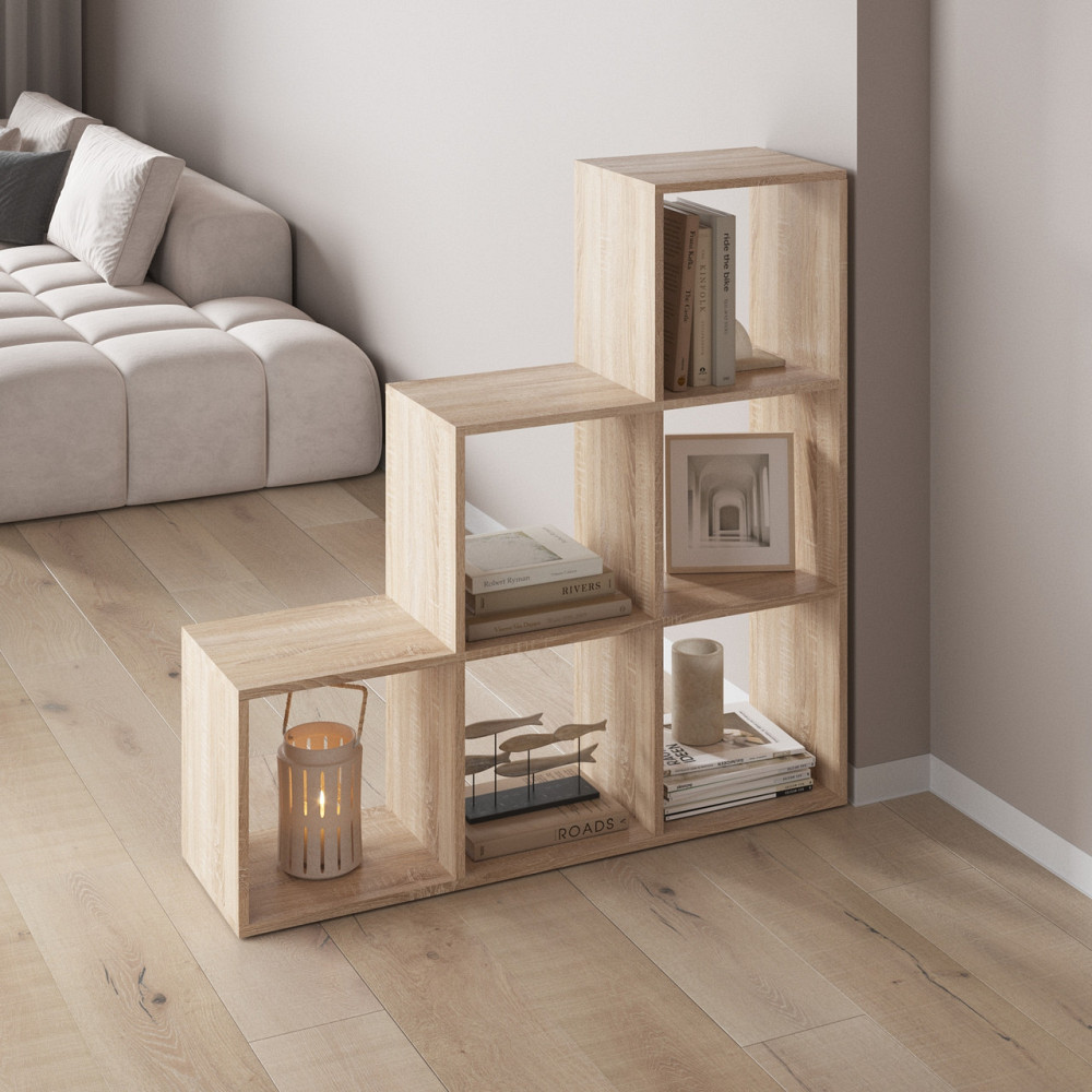 Стеллаж VAYS M-39, книжная полка с 6 ячейками, этажерка для дома, игрушек и декора, ЛДСП, 108×29×108 см Львов - изображение 4