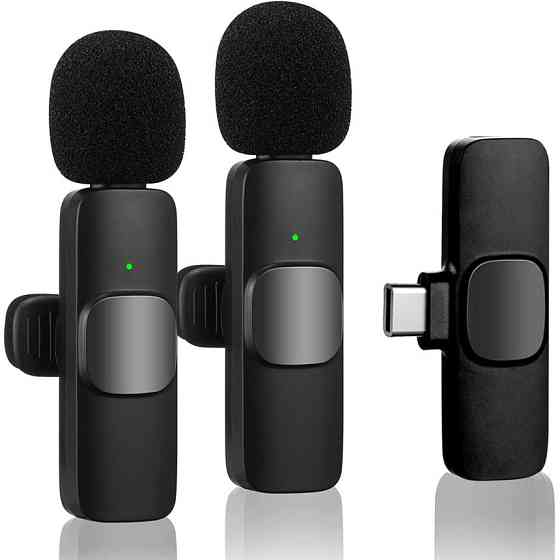 Комплект микрофонов петличных Bluetooth микрофон петличный с шумопоглощением 2 шт (Type-C) Киев