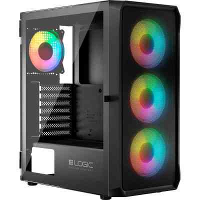 Корпус Logic concept PORTOS MESH+GLASS ARGB fans 4x120mm BLACK (AT-PORTOS-10-0000000-0002) Вінниця