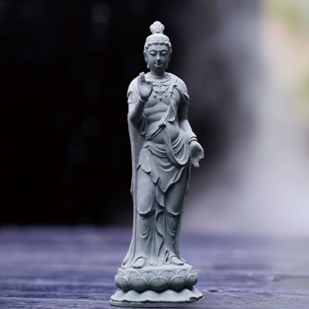 Статуетка Бодхісаттви Гуань Інь 19.5 х 6.5 см Полістоун для мікроландшафту, акваріуму, саду дзен та інтер'єру Одеса - фото 1
