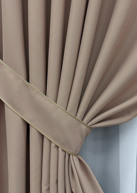 Комплект готовых штор VR-Textil Блэкаут Midnight № 1824ш Светлое какао 150х290 см 2 шт (33-0817) Киев - изображение 5