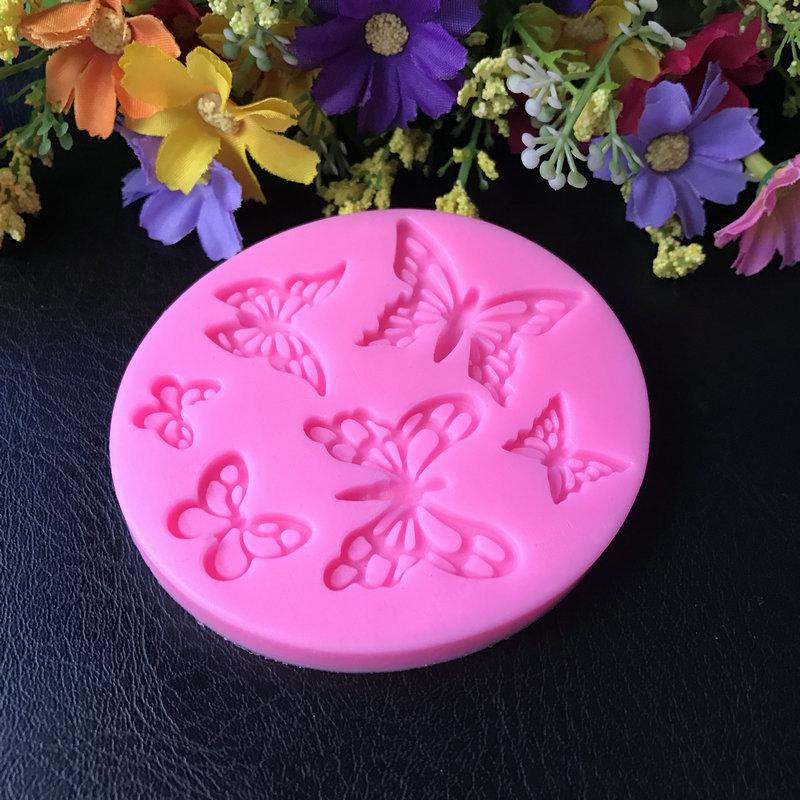Молд силіконовий Метелики 83 на 75 мм рожевий Київ - фото 7