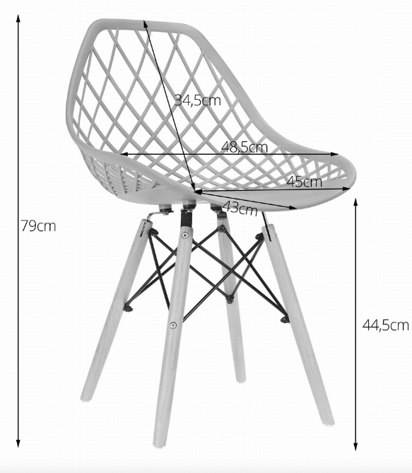 Стілець Leobert Sakai з дерев'яними ніжками ажурна спинка білий Київ - фото 3