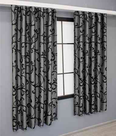 Комплект готовых штор VR-Textil Жаккард Allure № 1619ш Серый с черным 130х170 см 2 шт (35-0269) Киев