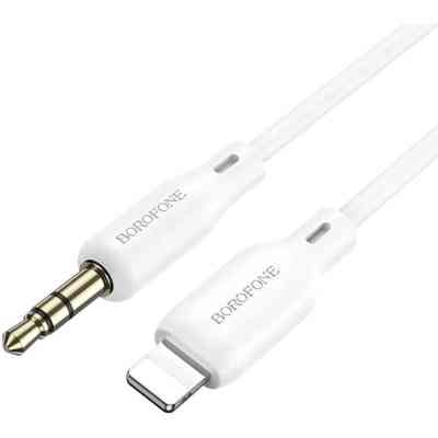 Кабель мультимедийный Lightning to 3.5mm M 1.0m BL18 white BOROFONE (6941991101052) Винница